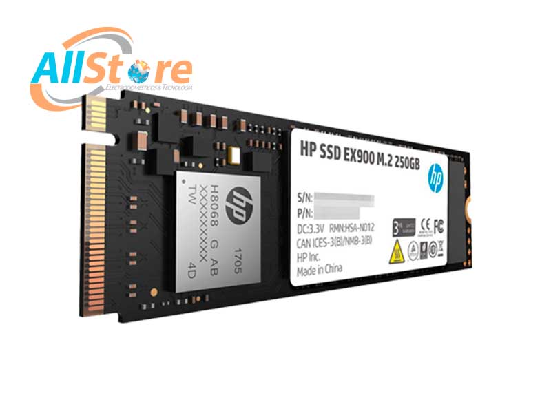 DISCO SSD HP EX900 250GB M.2 PCIe 3.1 X4 NVMe 3d TLC NAND Interno  2YY43AA#ABL